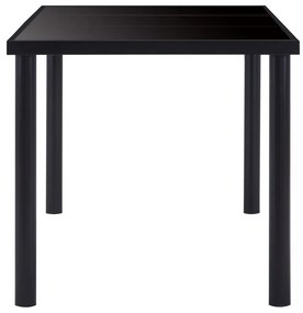 fekete edzett üveg étkezőasztal 200 x 100 x 75 cm