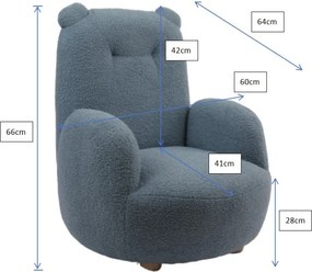 Bézs buklé gyerek fotel Rocky – Vipack