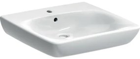 Csaptelep nélküli mosdó Geberit Selnova 55x55 cm fehér színben fényes felülettel középső nyílással 501.461.00.7