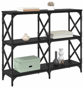 vidaXL Konzolasztal Fekete tölgy 100 x 28 x 80,5 cm Faanyag