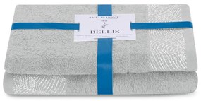 Világosszürke frottír pamut törölköző és fürdőlepedő készlet 2 db-os Bellis – AmeliaHome