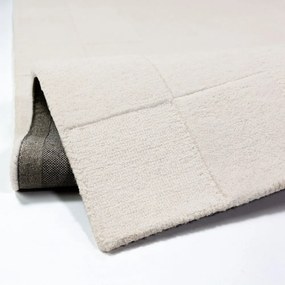 Elefántcsont színű kézi szövésű gyapjú szőnyeg 200x290 cm Checkerboard – Flair Rugs