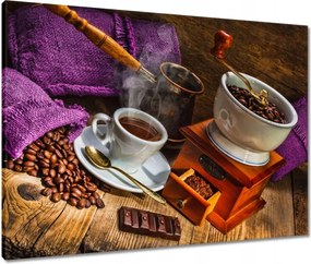 Vászonkép 80x60 Lila kávés zsákok
