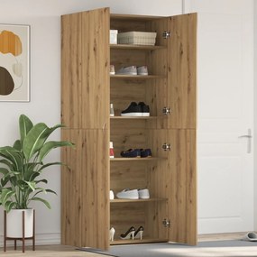 Cipőszekrény Kézműves Tölgy 80x35,5x180 cm Műszaki Fa