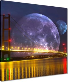 Vászonkép 80x80 Méltóságteljes hold híd