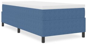 Boxspring Ágy Kék 80x200 cm Cordurany Anyag
