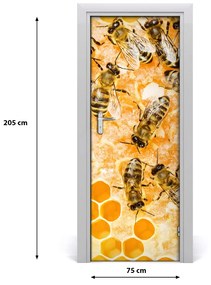 Poszter tapéta ajtóra dolgozó méhek 75x205 cm
