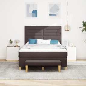 Boxspring ágy matraccal és paddal Sötétbarna 140x190 cm Szövet