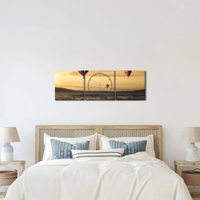 Kép - repülő léggömbök (órával) (90x30 cm)