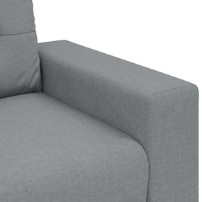 3 Részes Kanapé Szett Párnákkal Világosszürke Szövet