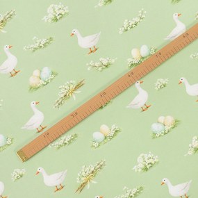 Goldea húsvéti teflon szövet terítőknek - libák és húsvéti tojások 160 cm