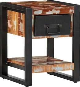 vidaXL Éjjeli szekrény Többszínű 35x34x45 cm Tömör fa újrahasznosított