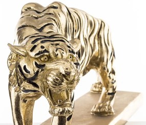 Tropical design nagy méretű arany-fekete tigris szobor otthon dekorációs figura 51x15x23,5cm