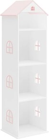 Gyerek könyvespolc, fehér/rózsaszín, MAISON TYP 2
