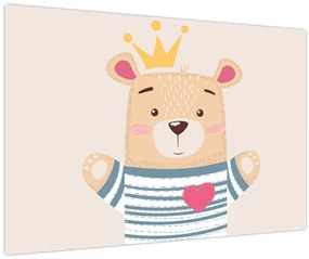 Kép - Teddy maci koronával (90x60 cm)