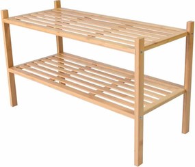 Bambusz cipőtartó 2 polcos 68 x 29 x 40 cm