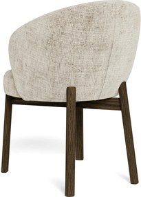 MAZZONI EXPORT DEBORA Bézs (Juto 4 szövet)/füstölt tölgyfa váz (dió árnyalat) - RETRO FA KAGYLÓSZÉK NAPPALIBA ÉTKEZŐBE IRODÁBA