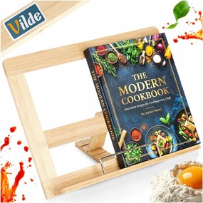 Bambusz konyhai állvány tablet szakácskönyv tartó