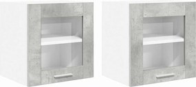 vidaXL Függő szekrény Riga 2 pcs Beton Szürke 40 x 31 x 40 cm Faanyag