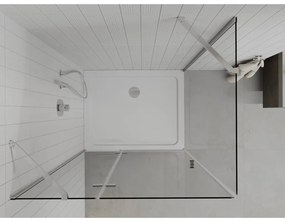 Mexen Roma zuhanykabin 110 x 80 cm, 6 mm-es üveg, króm profil-átlátszó üveg + vékony zuhanytálca 5 cm, 854-110-080-01-00-4010