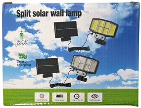 Napelemes lámpa PIR mozgásérzékelővel - 146 COB