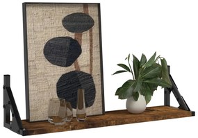 2 db füstölt tölgy színű fali polc 60 x 15 x 15,5 cm