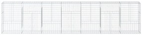 horganyzott vas gabion kosár fedéllel 700 x 50 x 150 cm