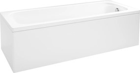 Nagy téglalap alakú kád falra szerelhető akril burkolattal, lábakkal 170x70