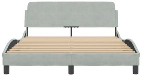 világosszürke bársony ágykeret Dover 140 x 190 cm