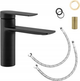 Fürdőszobai Mosdó Csaptelep Álló Faro Vízesés Zuhatag Fekete