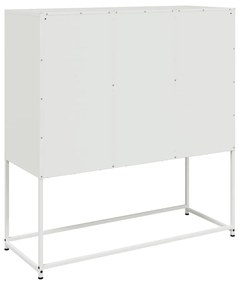 fehér acél tálalószekrény 100,5 x 39 x 107 cm