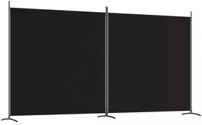 2 paneles fekete szövet térelválasztó 348 x 180 cm