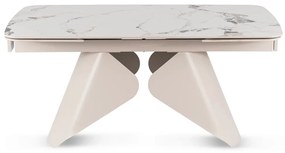 Bővíthető Étkezőasztal Fehér Márvány/Kasmír Színben. VERONA 160-240 cm