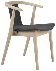 SM820 design szék, sötétszürke szövet, olajozott fehérített tölgy láb