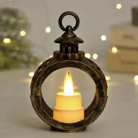 Karácsonyi lámpa LED gyertyával 12 cm Aranysárga