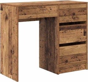 vidaXL Asztal fiókkal tárolóval Öreg fa 90 x 37.5 x 75 cm Faanyag