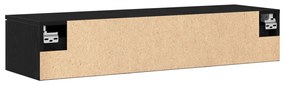 Fekete tölgy fali szekrény 102x30x20 cm Műanyagból