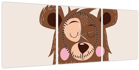 Kép - Teddy maci piros sállal (órával) (90x30 cm)