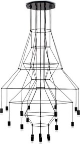 KING HOME 91909 FLUSSO Modern Led Függesztett Lámpa Fekete G9 IP20