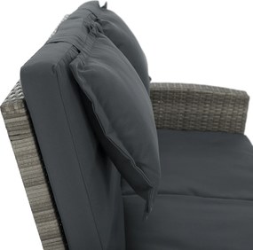 Kerti rattan heverő, szürke/természetes, MALORY