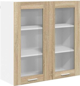 vidaXL Függő szekrény tárolóval Sonoma tölgy 80 x 31 x 80 cm Faanyag