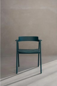 Petróleum színű tölgyfa karfás étkezőszék Flip – Gazzda