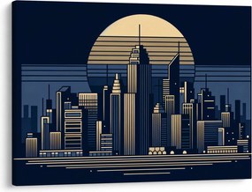 Kép – Geometrikus város (70x50 cm)