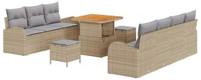vidaXL Kerti Kanapé Szett párnával 10 pcs Beige és Világosszürke