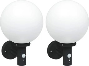 vidaXL Kültéri Fali Lámpa 2 pcs Fekete 28 x 25 x 38 cm