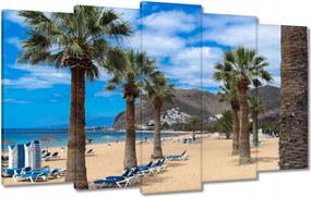 Vászonkép 100x60 Nagy pálmafák a tengerparton