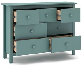 Black Friday - Petróleumkék borovi fenyő alacsony gyerek komód 110x80 cm Max – Marckeric