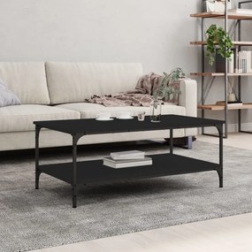 Fekete szerelt fa dohányzóasztal 100 x 55 x 40 cm