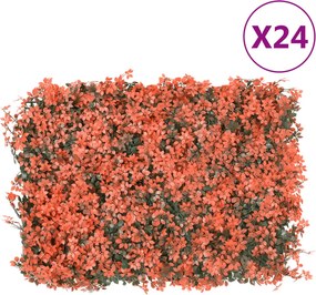 vidaXL 24 db világos piros műjuharlevél-kerítés 40 x 60 cm