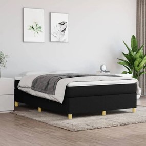 Fekete szövet rugós ágy matraccal 140 x 190 cm